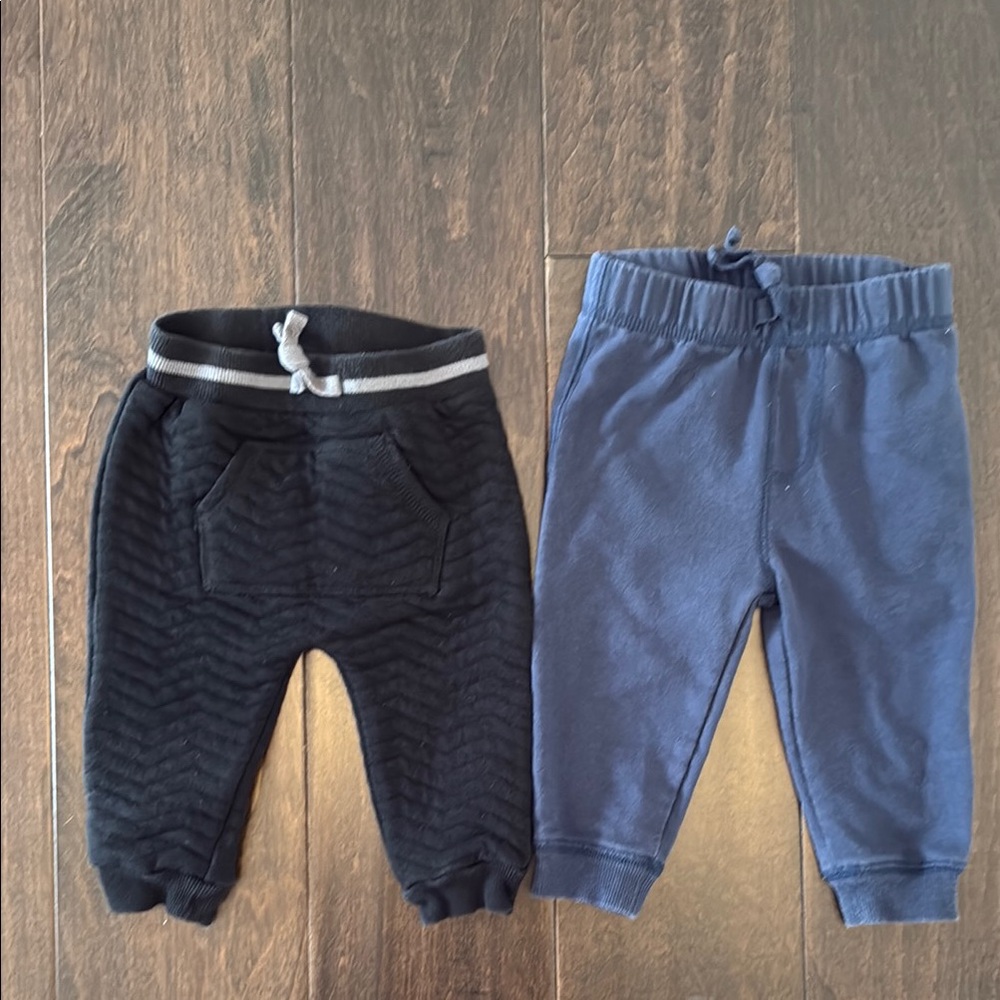 Bundle of Baby Boys First Impressions Black and Blue Joggers!